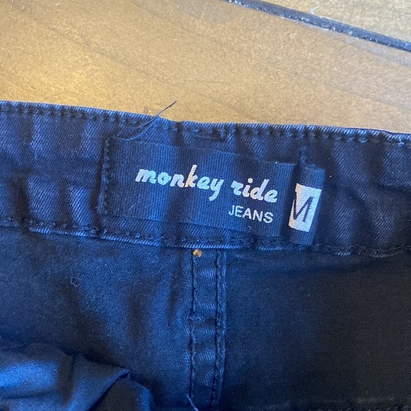 Monkey Ride‎ black denim front zip mini skirt 90s Y2K grunge size M - Picture 5 of 7